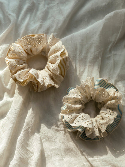 Floral Blue Scrunchie