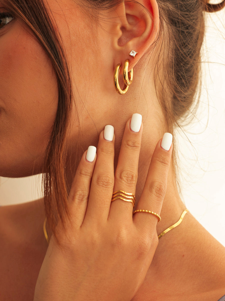 24mm GLOSSY HOOPS Medium Ohrringe