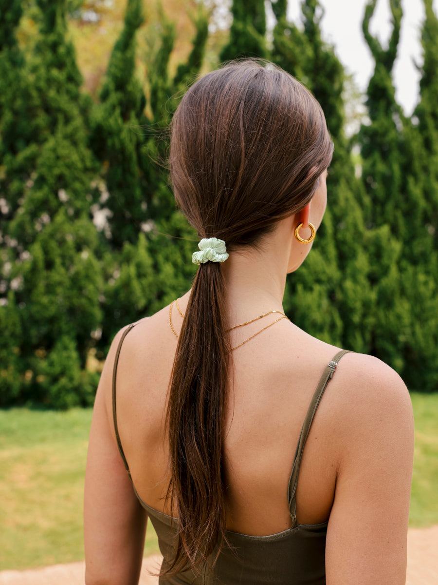 Serene Pure Silk Scrunchie Light Blue