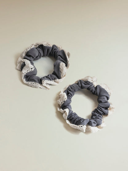 Lace Kiss Set Scrunchie Grey
