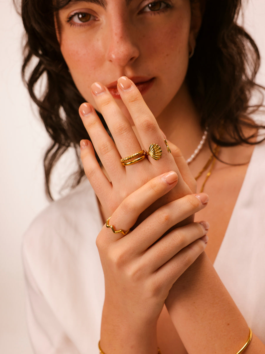 Shell Starfish Ring