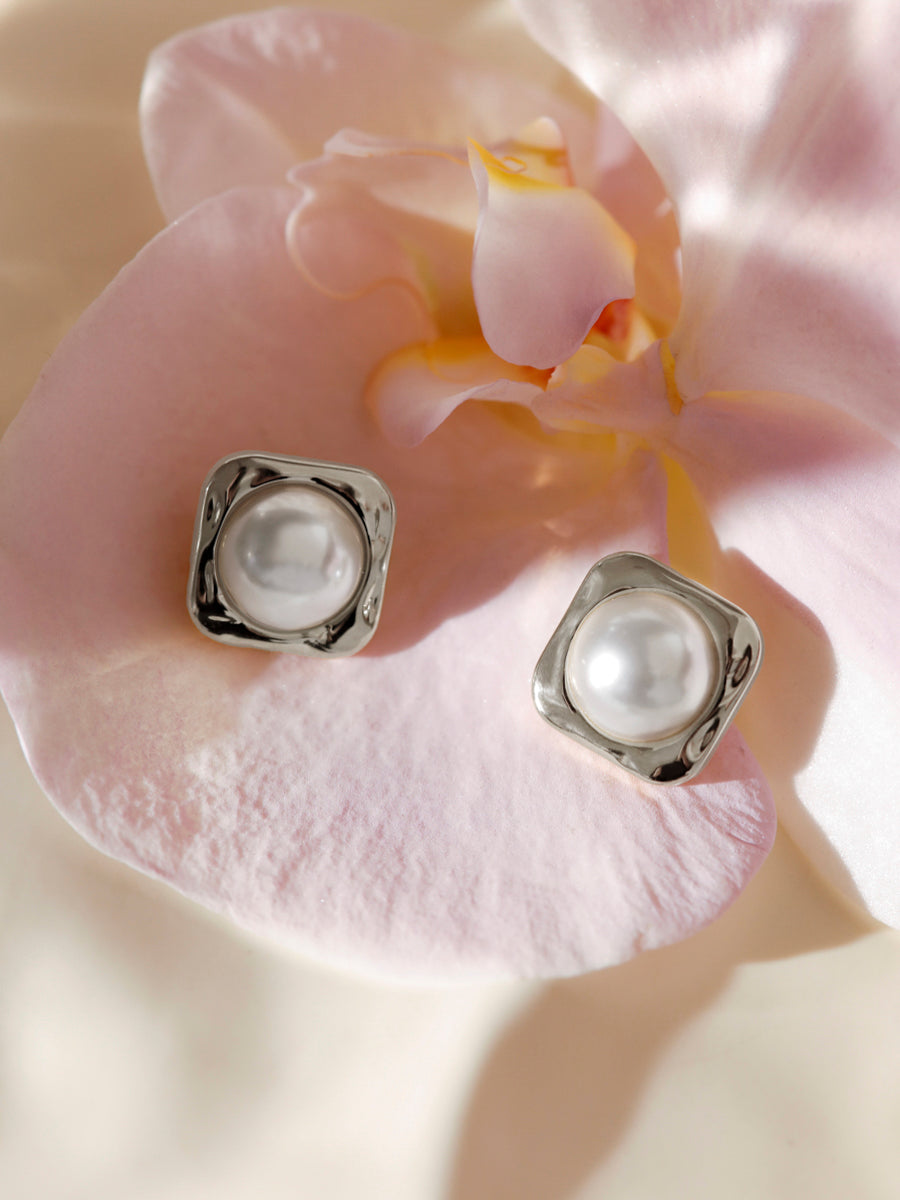 Modern Edge Pearl Ohrringe