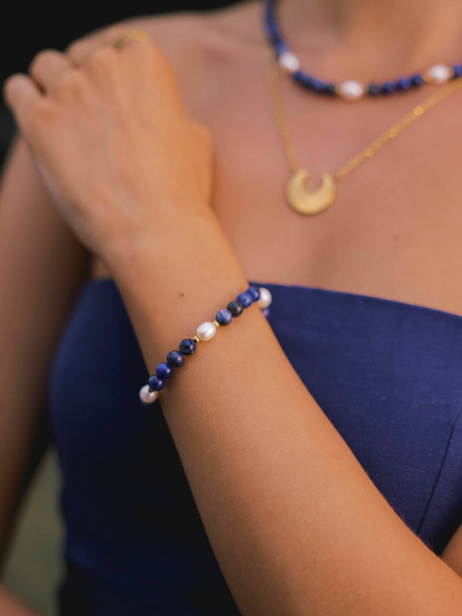 Dawn Pearl Dark Blue ARMBAND