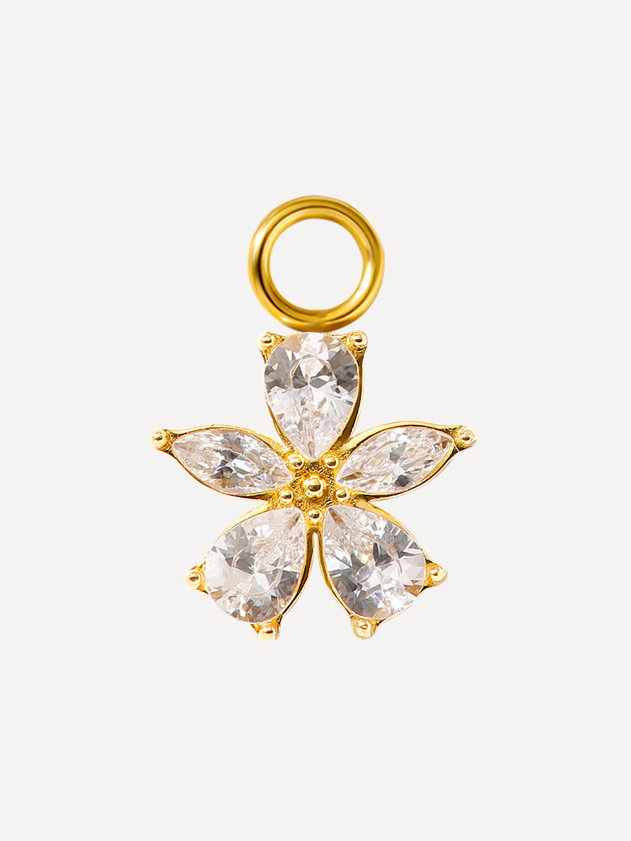 10x10,5mm Floral Spark Ohrring-Charm
