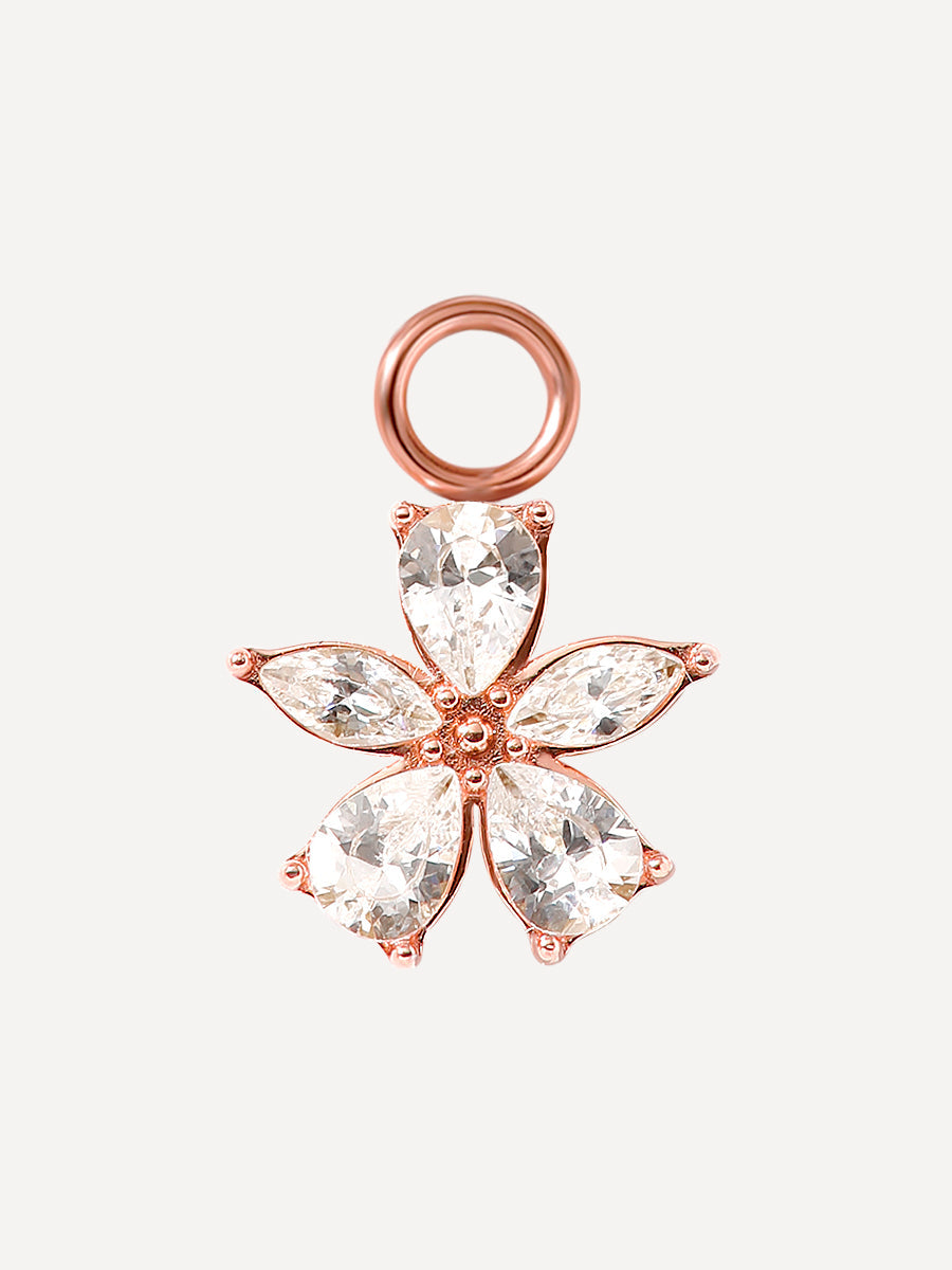 10x10,5mm Floral Spark Ohrring-Charm