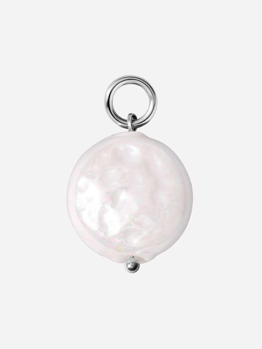 12x12mm Disc Pearl Ohrring-Charm