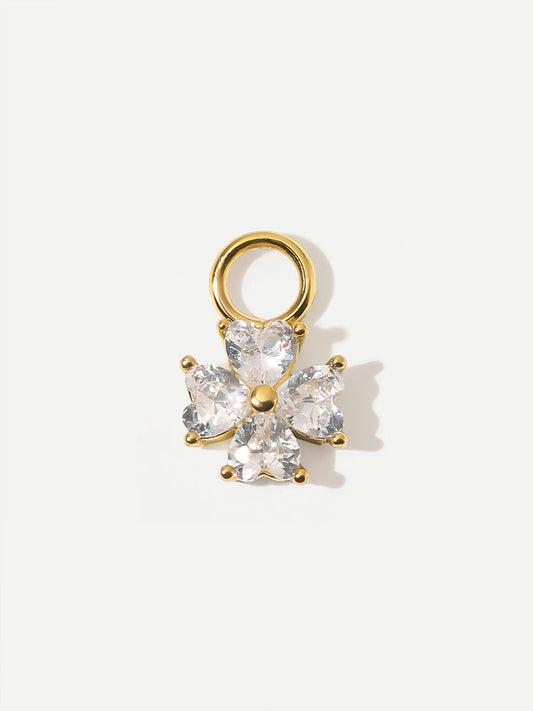 6,6x6,6mm Heart Petal Ohrring-Charm