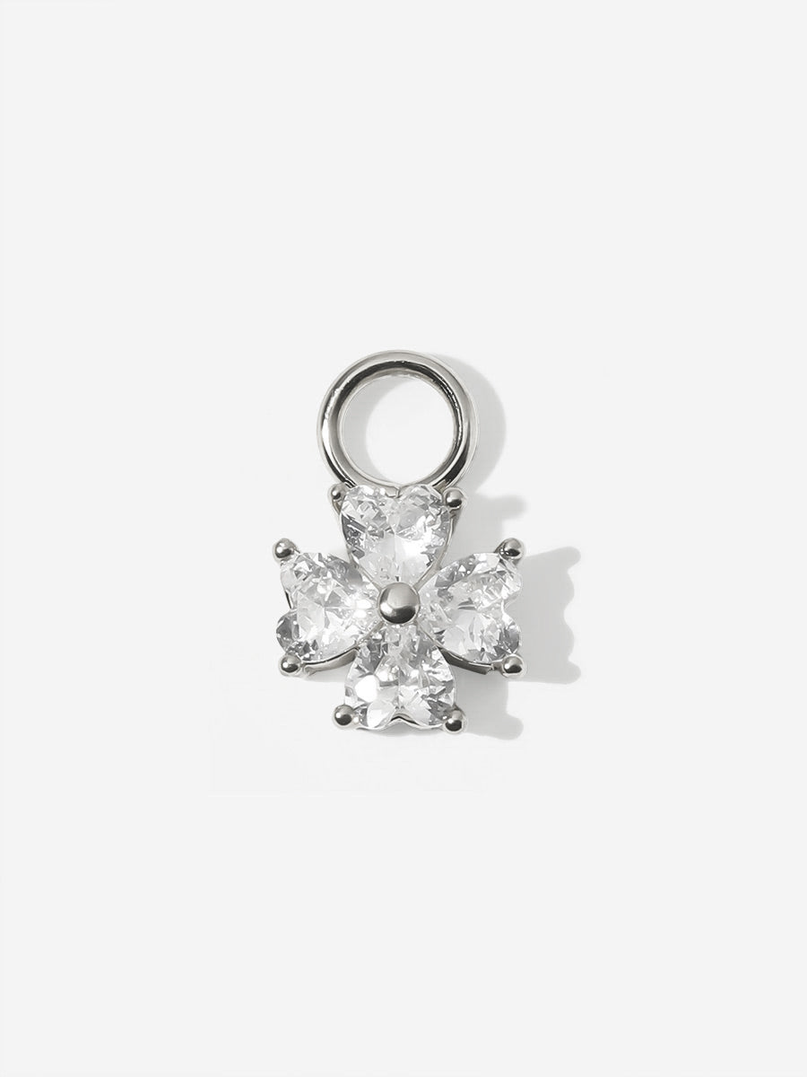 6,6x6,6mm Heart Petal Ohrring-Charm