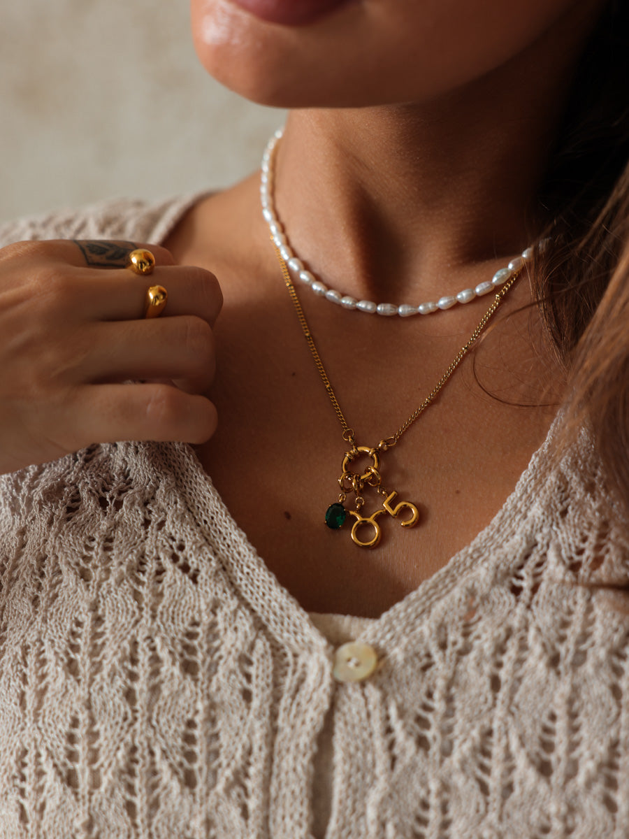 Shining Birth Emerald Ketten-Charm