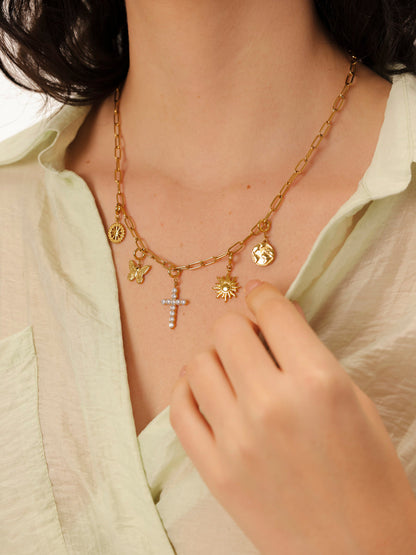 Floral Butterfly Ketten-Charm