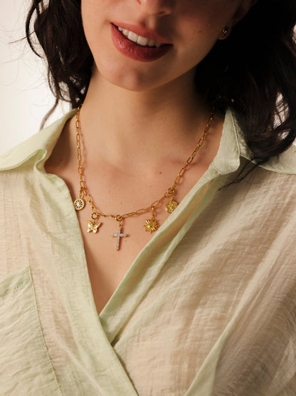 Floral Butterfly Ketten-Charm