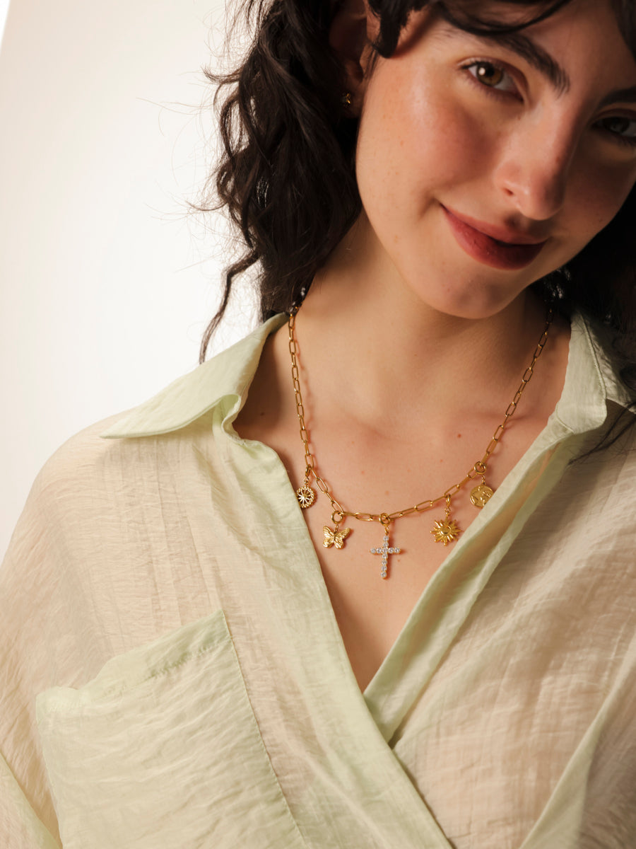 Floral Butterfly Ketten-Charm
