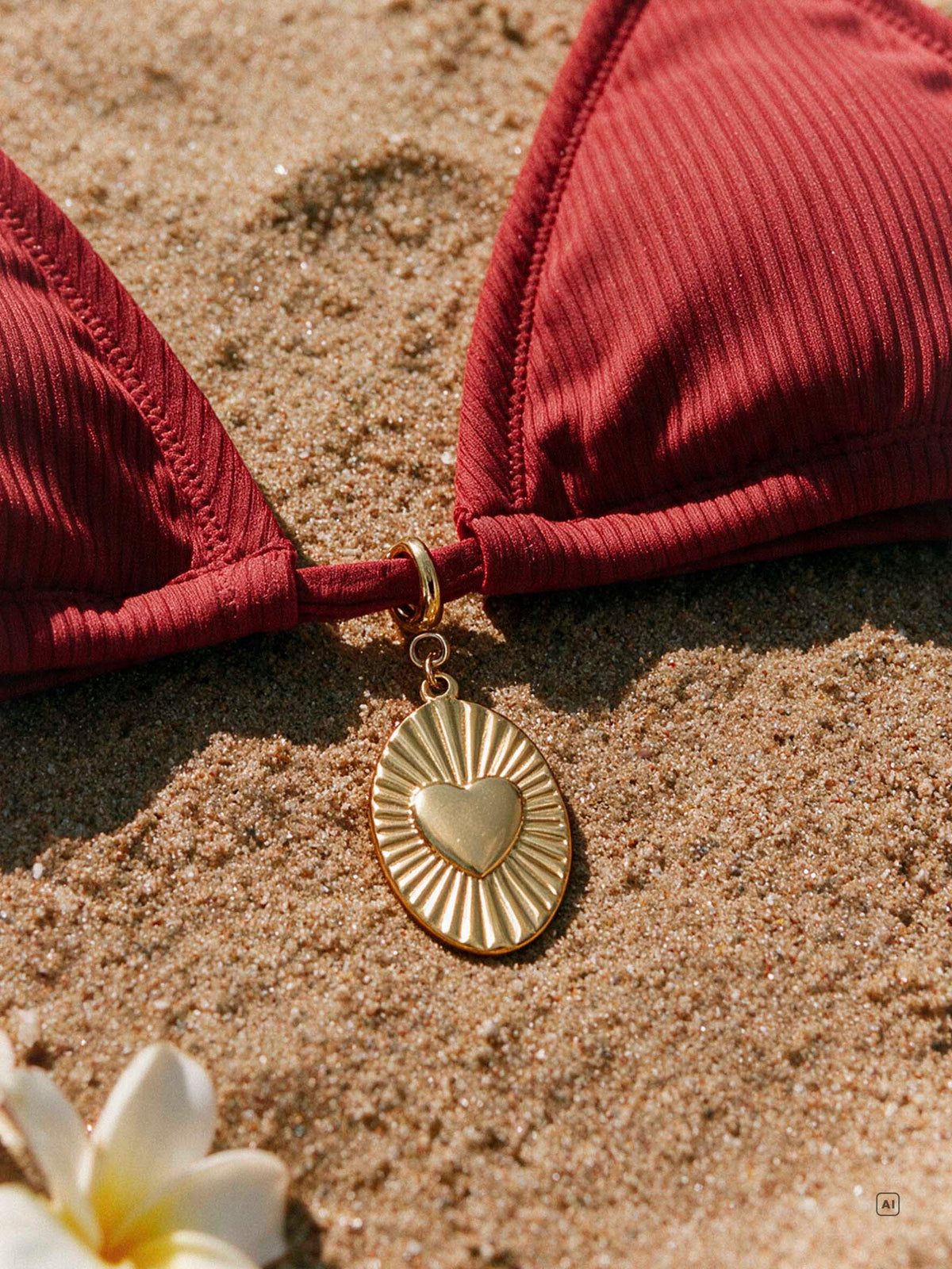 Sunburst Heart Ketten-Charm