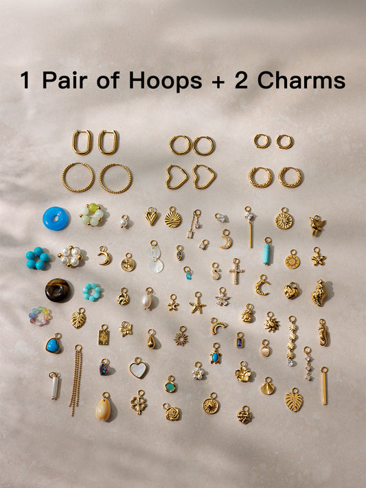 Classic Hoops & Ohrring-Charms Bundle