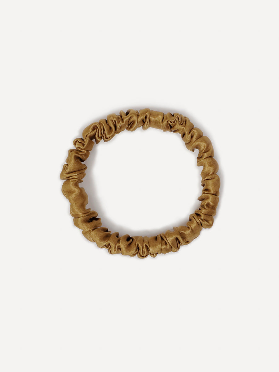 Serene Brown Pure Silk Scrunchie