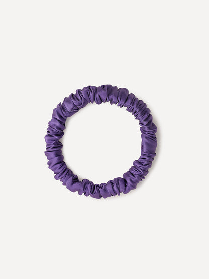 Serene Pure Silk Scrunchie Dark Purple
