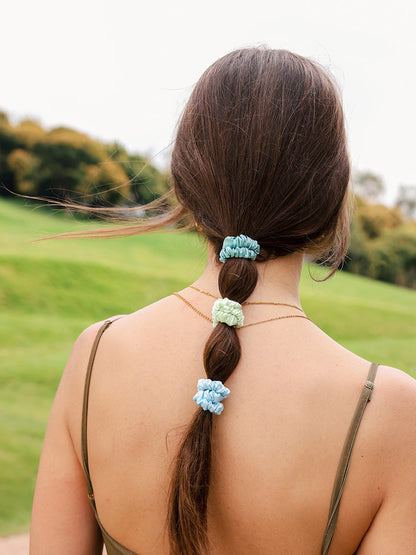 Serene Pure Silk Scrunchie Green