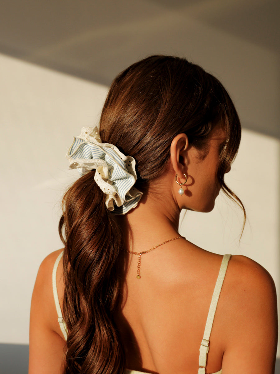 Floral Yellow Scrunchie