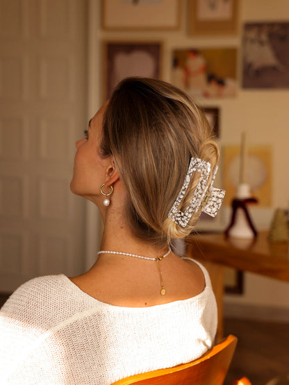 Modern Style Haarklammer White Floral