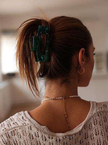 Modern Style Haarklammer Dark Green