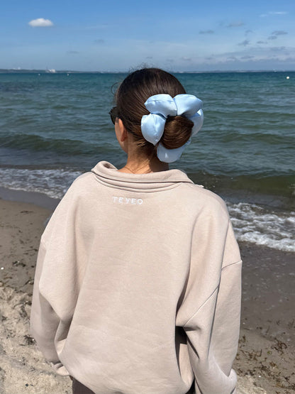Cream Blossom Blue Scrunchie