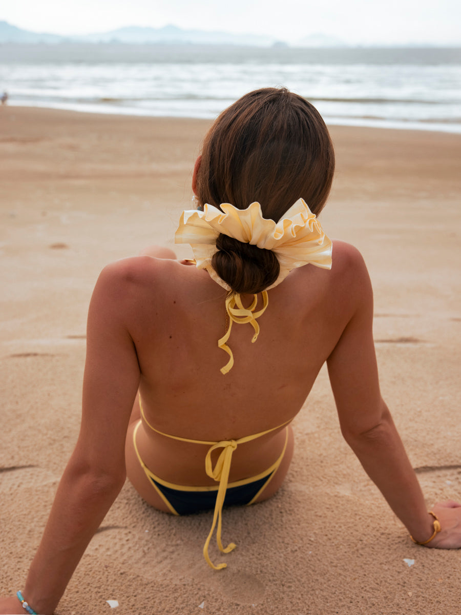 Delicate Wave White Scrunchie