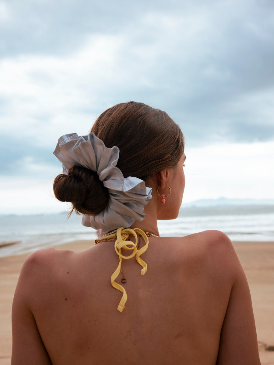 Delicate Wave Light Grey Scrunchie