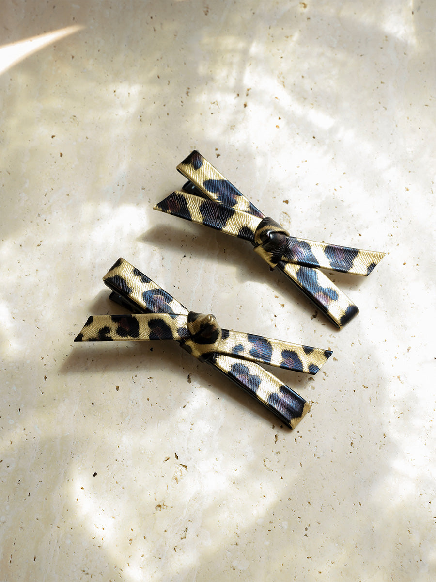 Trendy Charm Yellow Leopard Set Hairpin