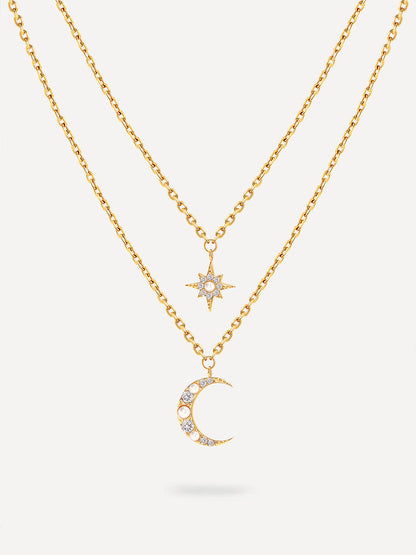 Moon Phase N Star Double Layer Kette