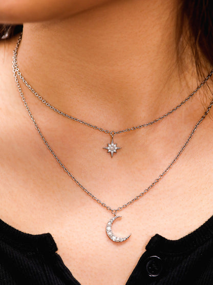 Moon Phase N Star Double Layer Kette