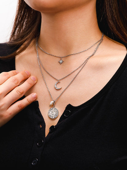 Moon Phase N Star Double Layer Kette