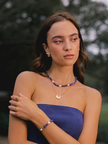 Dawn Pearl Dark Blue Kette