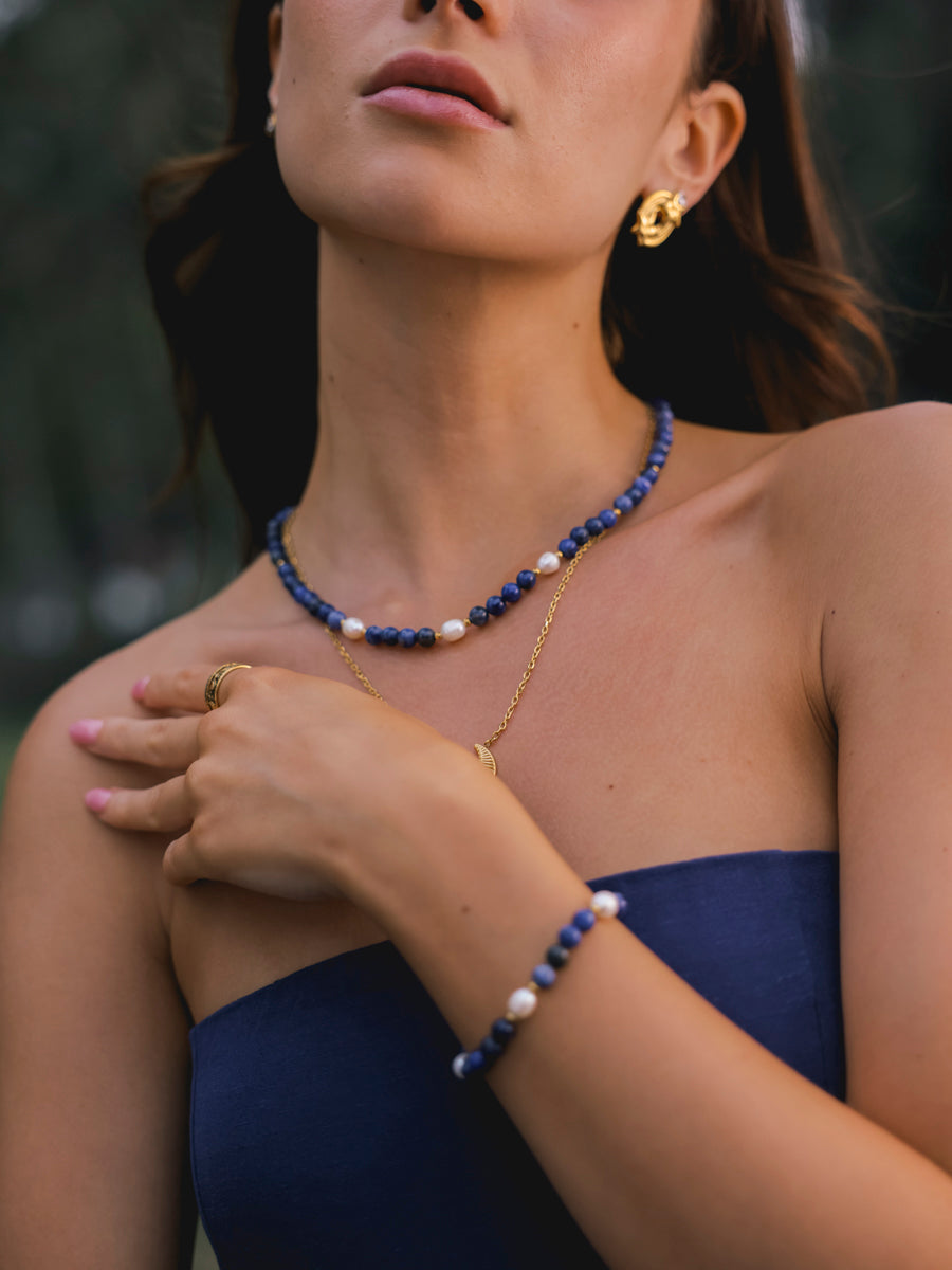Dawn Pearl Dark Blue Kette