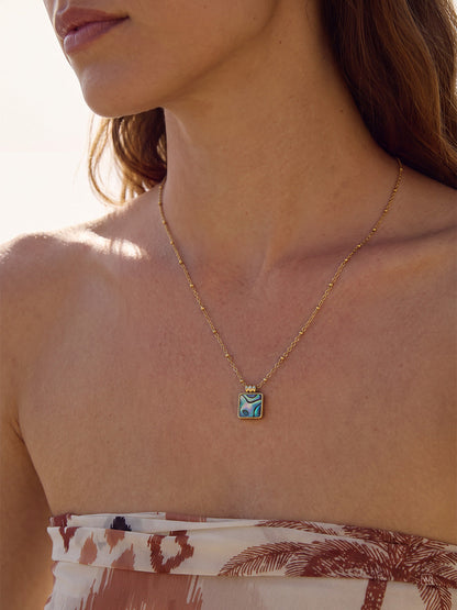 Iridescent Square Kette
