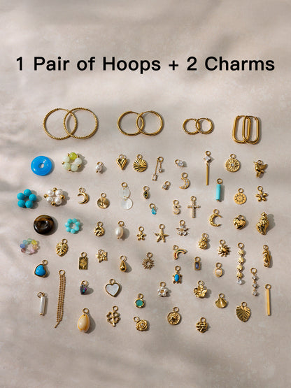 Large Hoops & Ohrring-Charms Bundle