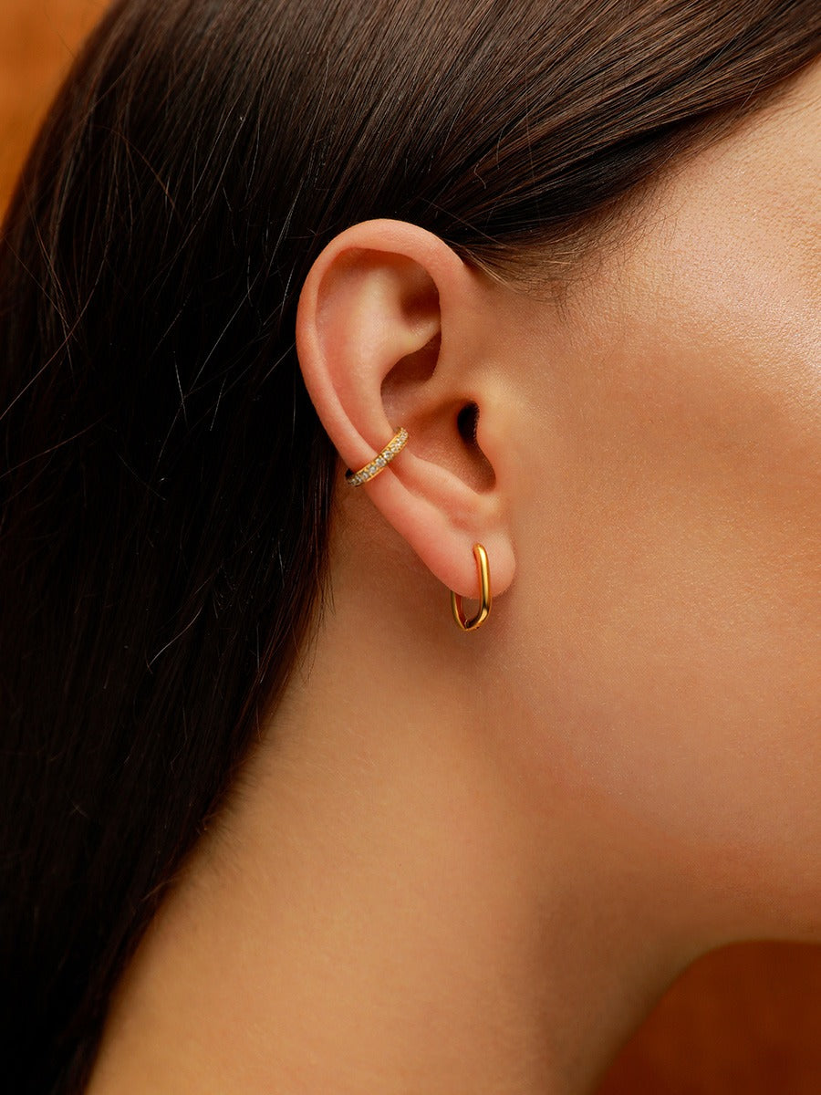 Small Square Hoop Ohrringe