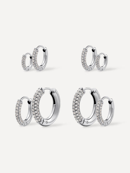 Twinkle Split Ohrringe Set Silber