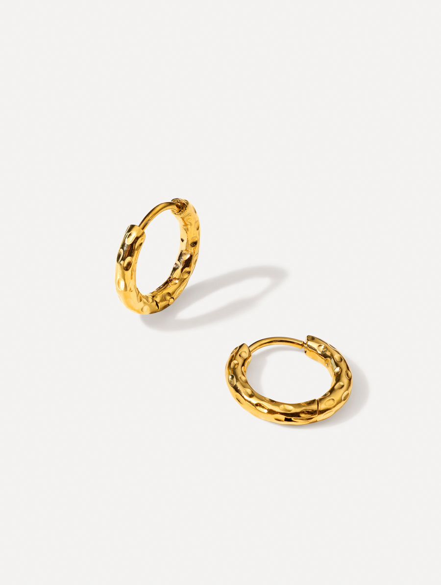 15mm Textured Hoops Mini Ohrringe
