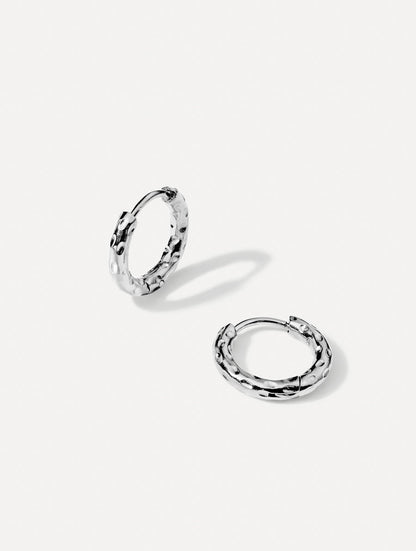 15mm Textured Hoops Mini Ohrringe