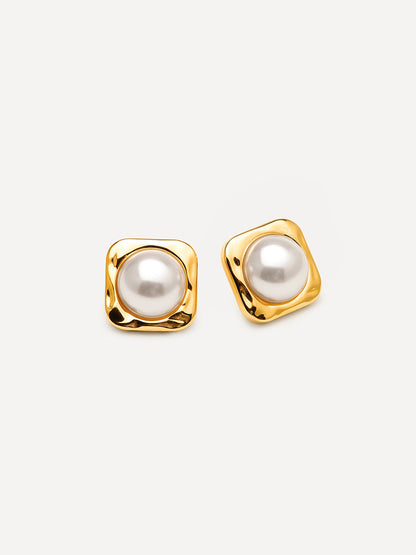 Modern Edge Pearl Ohrringe