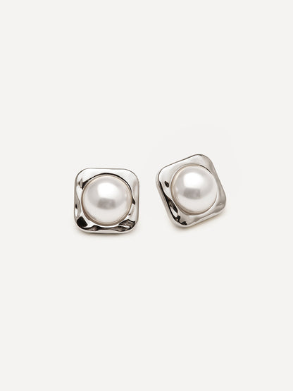 Modern Edge Pearl Ohrringe