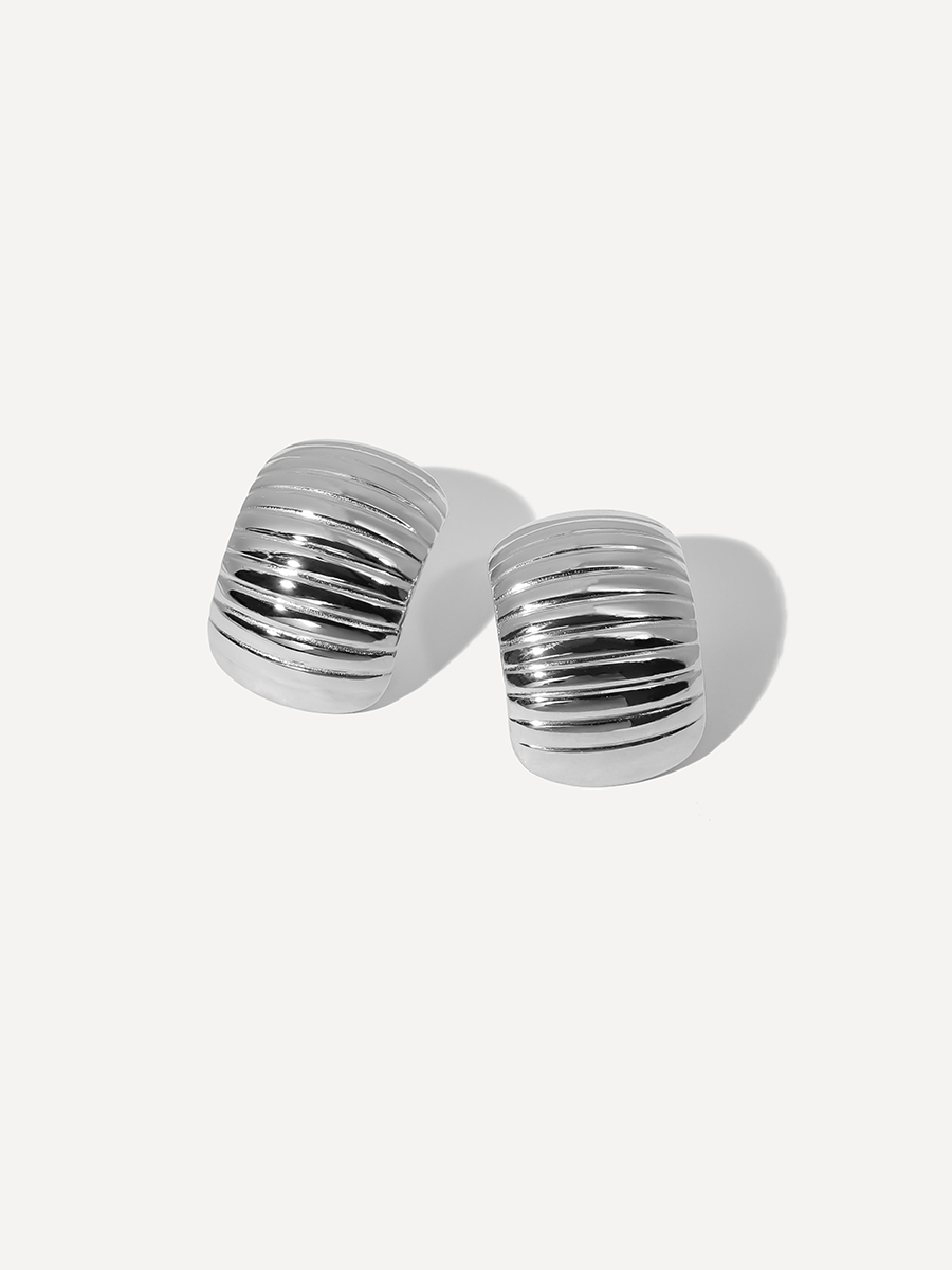 Ribbed Square Ohrringe