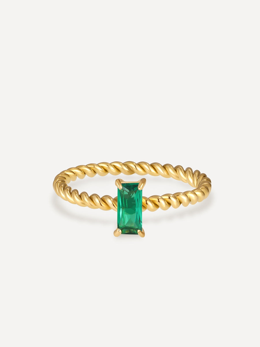 Green Precious Twist Ring