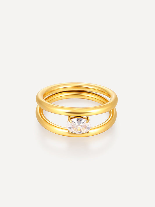 Sea and Sky Double Circular Ring