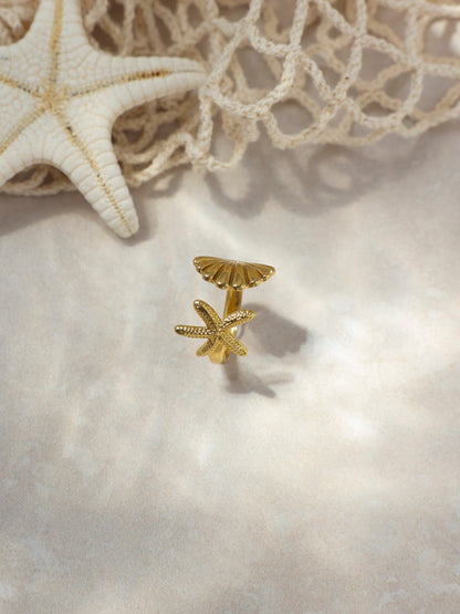 Shell Starfish Ring