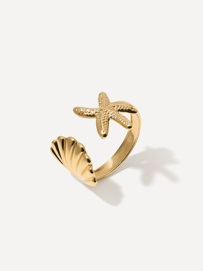 Shell Starfish Ring