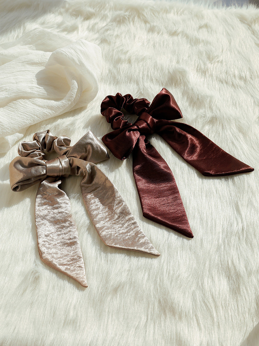 Graceful Bow Red Scrunchie