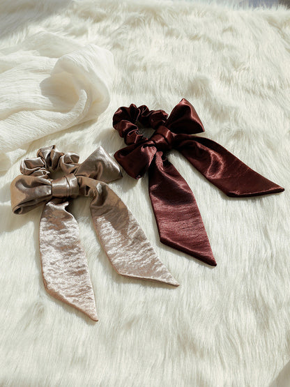 Graceful Bow Red Scrunchie