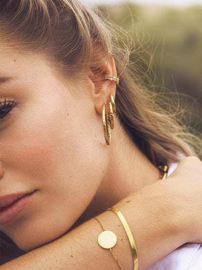 16mm TEXTURED HOOPS SMALL OHRRINGE