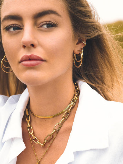25MM TEXTURED HOOPS MEDIUM OHRRINGE
